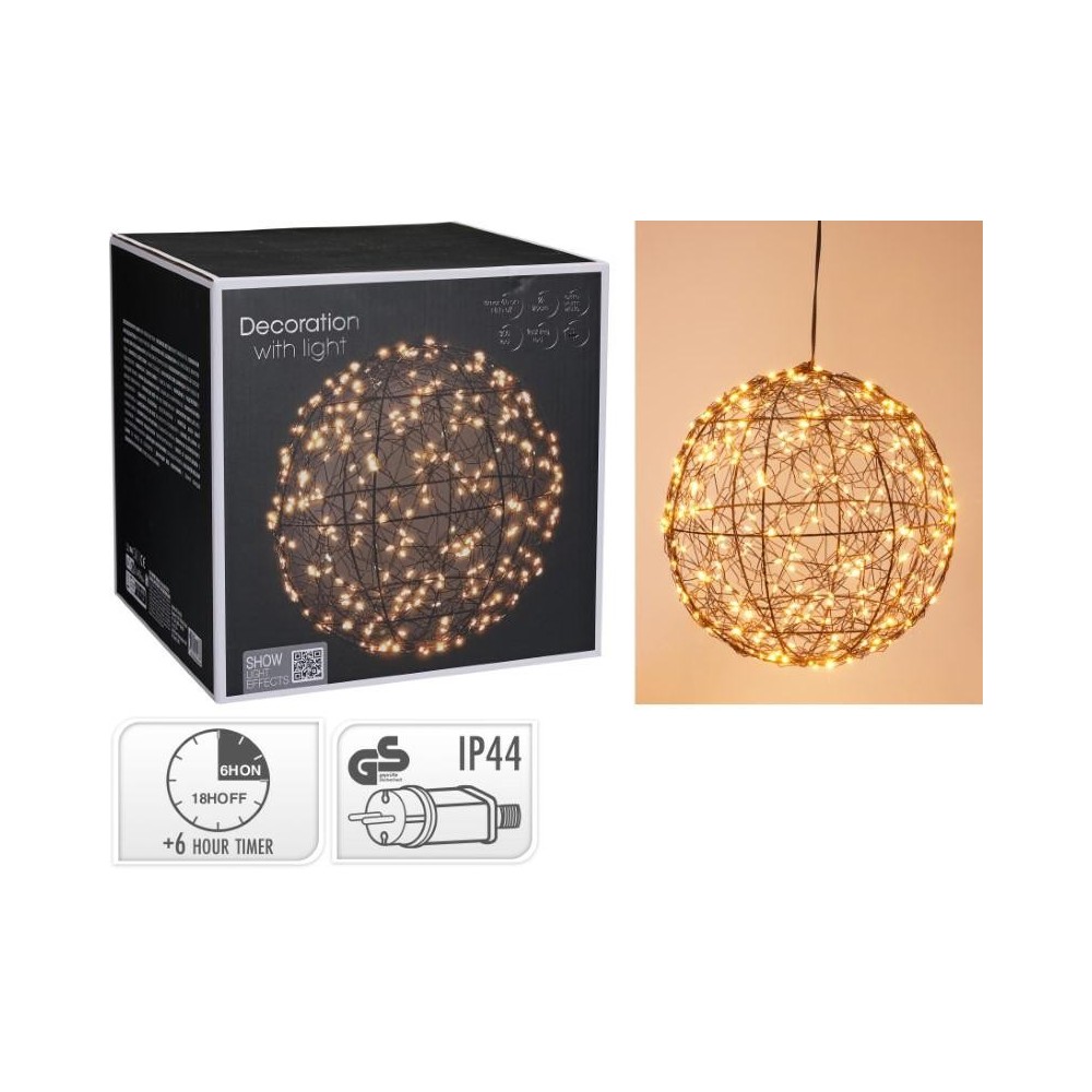 SFERA METALLO NERO 30 LED D.25